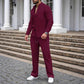 Men’s Casual Waffle Shirt Pants 2-Piece Set