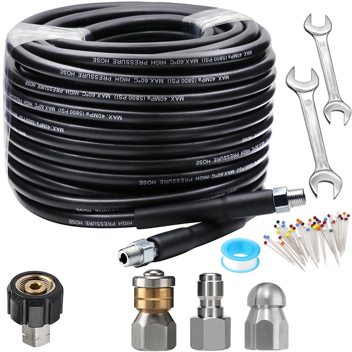 💦 50% OFF INSTANT! 🚿 5800PSI Sewer Jetter Kit - Unclogs Drains/Pipes w ...